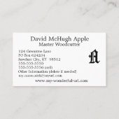 Gotische klassische englische Initiale des Visitenkarte (Rückseite)