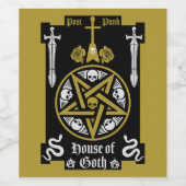 Gotische Kleidung und Zubehör Weinetikett (Einzelnes Label)