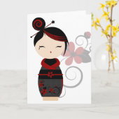 Gotische Kokeshi Karte (Gelbe Blume)