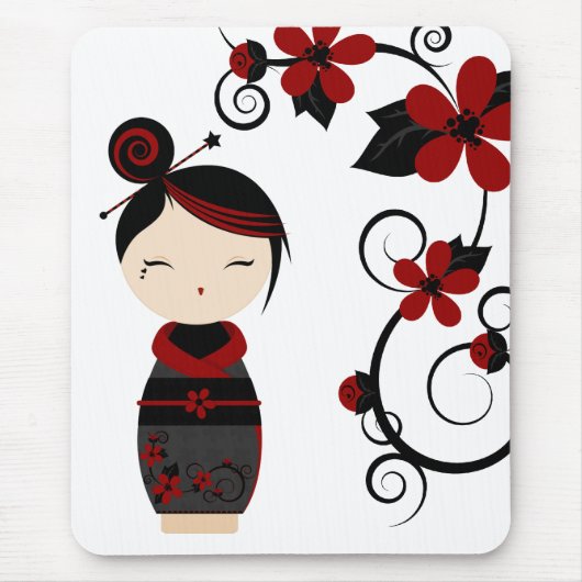 Gotische Kokeshi Mausunterlage Mousepad (Vorne)