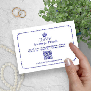 Gotische Königskrone Mittelalter & Fantasy QR Code RSVP Karte