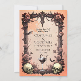 Gotische Kostüme & Cocktails Halloween Einladung