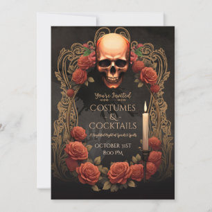 Gotische Kostüme & Cocktails Halloween-Party Card Einladung