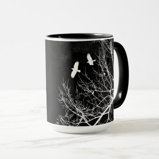 Gotische Krähen und Bäume Mitternacht Landschaft S Tasse (VorderseiteRechts)