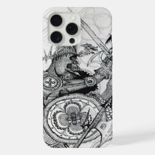 GOTISCHE KRIEGER Schwarz-Weiß-Fantasy iPhone Hülle