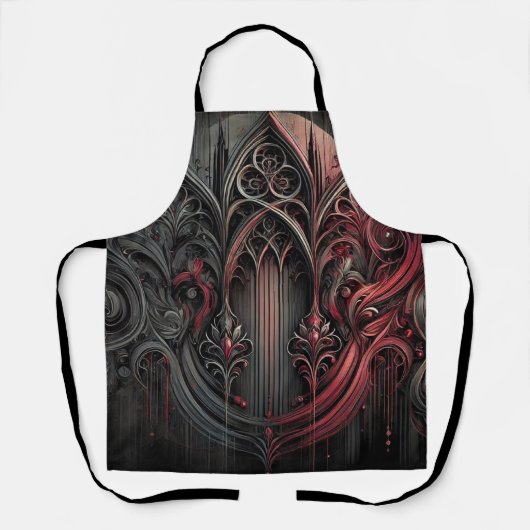 Gotische Küche Schürze - Dunkle Eleganz zum Kochen (Vorderseite)