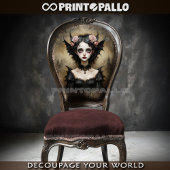 Gotische Lady der Fledermäuse mit Rose Seidenpapier