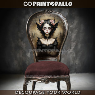 Gotische Lady der Fledermäuse mit Rose Seidenpapier