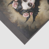 Gotische Lady der Fledermäuse mit Rose Seidenpapier (Ausschnitt)