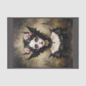 Gotische Lady der Fledermäuse mit Rose Seidenpapier (Vorderseite)