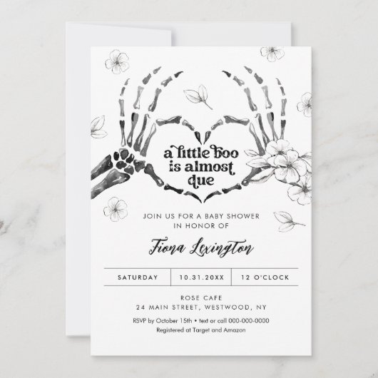 Gotische Liebe Halloween Kinderdusche Einladung (Vorderseite)