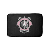 Gotische Liebe | Rosa und schwarze Skelette Herz B Badematte (Vorderseite)