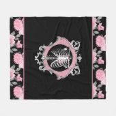 Gotische Liebe | Rosa und schwarze Skelette Herz B Fleecedecke (Vorderseite (Horizontal))
