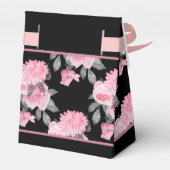 Gotische Liebe | Rosa und schwarze Skelette Herz B Geschenkschachtel (Rückseite)