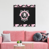 Gotische Liebe | Rosa und schwarze Skelette Herz B Leinwanddruck (Insitu (Wohnzimmer))
