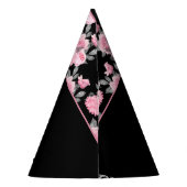 Gotische Liebe | Rosa und schwarze Skelette Herz B Partyhütchen (Rückseite)