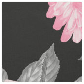 Gotische Liebe | Rosa und schwarze Skelette Herz B Stoff (Nahaufnahme)