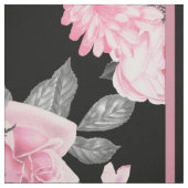 Gotische Liebe | Rosa und schwarze Skelette Herz B Stoff (Muster)