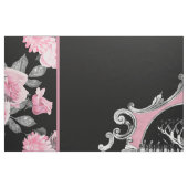 Gotische Liebe | Rosa und schwarze Skelette Herz B Stoff (Fat Quarter (45,7 x 55,9 cm))