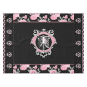 Gotische Liebe | Rosa und schwarze Skelette Herz B Tischdecke (Vorderseite (Horizontal))