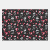 Gotische Liebe Skulls und Rote Herzen Geschenkpapier Set (Vorderseite 2)