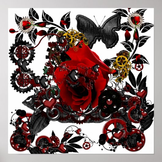 gotische Liebe Steampunk Funky Design Poster (Vorne)