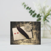 gotische Liebe Steampunk Hochzeit speichern Sie da Ankündigungspostkarte (Stehend Vorderseite)