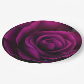 Gotische Lila Rote Rose Pappteller (Schrägansicht)