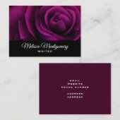 Gotische Lila Rote Rose Visitenkarte (Vorne/Hinten)