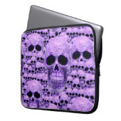 Gotische lila Schädel Laptopschutzhülle (Vorderseite Links)