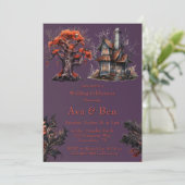 Gotische Lila Spuk Hochzeit Einladung (Stehend Vorderseite)