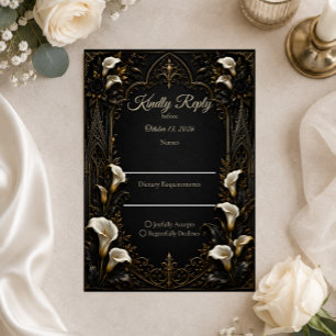 Gotische Luxus-Hochzeit RSVP Karte