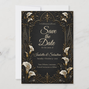 Gotische Luxus-Hochzeit Save The Date