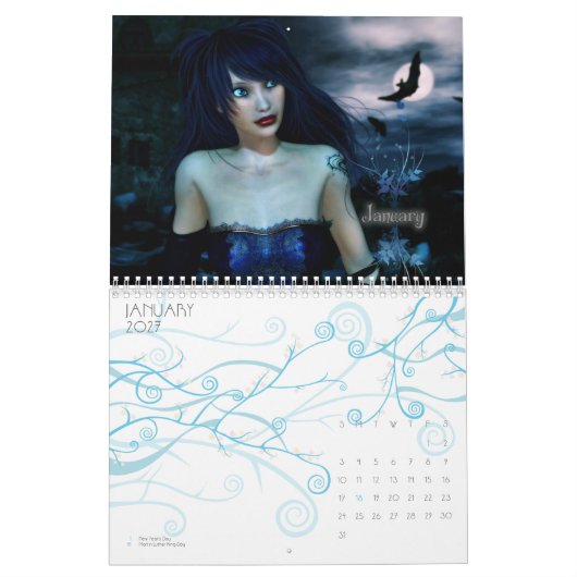 Gotische Mädchen 2010 Kalender (Jan 2027)