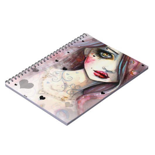 Gotische Mädchen mit Herzenslust Notizblock (Linke Seite)