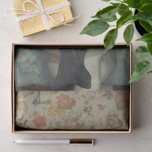 Gotische Mädels und Katzen auf Toilettendekoupage Seidenpapier (Geschenk)