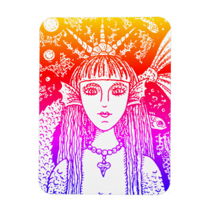 GOTISCHE MEERJUNGFER, SCHWARZE MEER-SIRENE FANTASY MAGNET