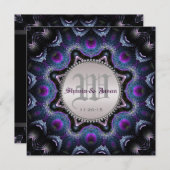 Gotische Mittelalterliche Magie Lila Hochzeit Einladung (Vorne/Hinten)