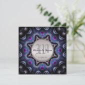 Gotische Mittelalterliche Magie Lila Hochzeit Einladung (Stehend Vorderseite)