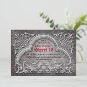 Gotische Mittelalterliche Süße 16 Geburtstagsparty Einladung (Stehend Vorderseite)