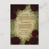 Gotische Mittelalterliche Vintage Rose Hochzeit Begleitkarte (Rückseite)