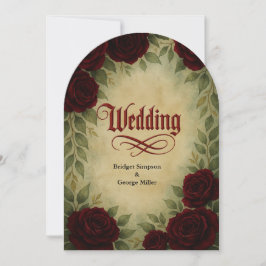 gotische mittelalterliche Vintage Rose Hochzeit Einladung