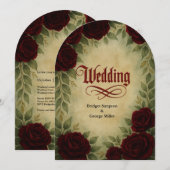 gotische mittelalterliche Vintage Rose Hochzeit Einladung (Vorne/Hinten)