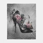 Gotische Mode Stiletto Heel mit Mauve Pink Roses Fleecedecke (Vorderseite)