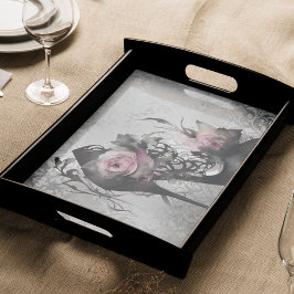 Gotische Mode Stiletto Heel mit Mauve Pink Roses Seidenpapier