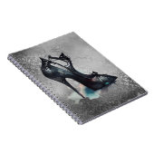 Gotische Mode Stiletto High Heel mit Aquamarinem S Notizblock (Rechte Seite)