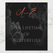 Gotische Monarchie Lebenszeit von Schmetterlingen Weinetikett (Einzelnes Label)