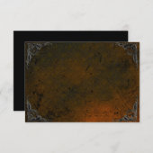 Gotische Note-Karte der Grunge-Rose Damask Einladung (Vorne/Hinten)