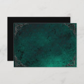 Gotische Note-Karte der Grunge-Rose Damask Einladung (Vorne/Hinten)