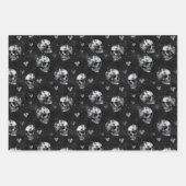 Gotische okkulte Schädel mit Herz Geschenkpapier Set (Vorderseite)